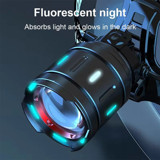 2025 New High Power 800W LED Headlight 500000000LM Super Bright Zoom Waterproof Headlamp Outdoor Camping Work Hunting Lantern