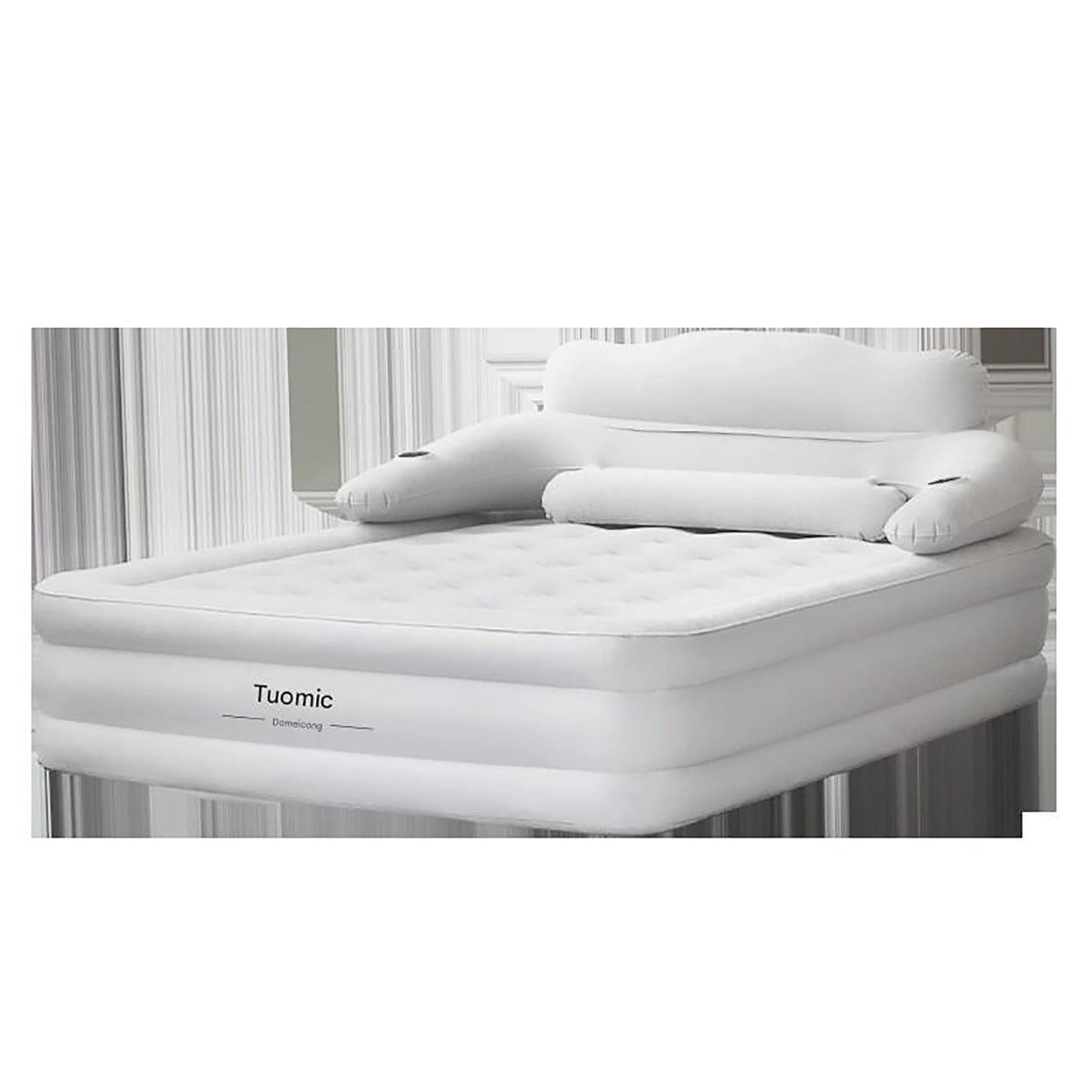 Gray 2 Persons Inflatable Mattress Camping Folding Home Outdoor Indoor Inflatable Mattress 48cm High Bed Lazy Laying Air Cushion