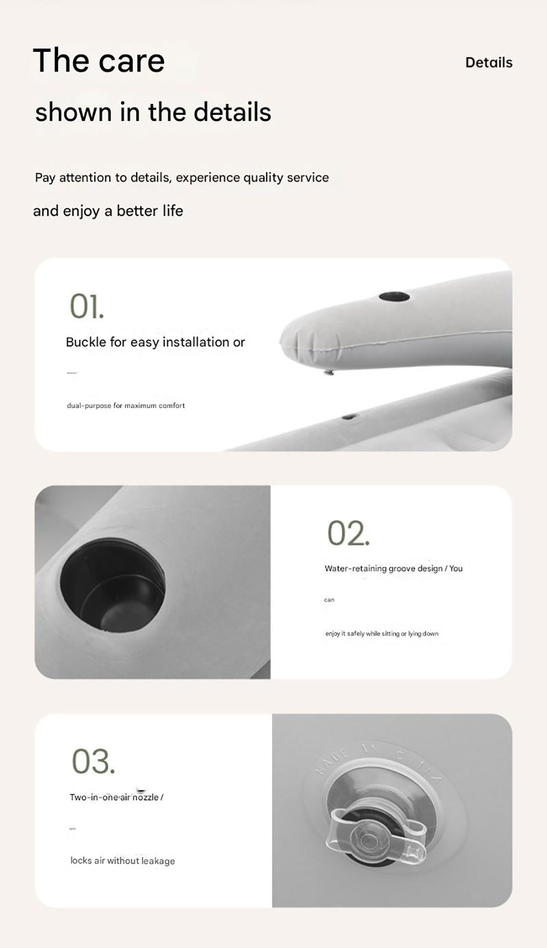 Gray 2 Persons Inflatable Mattress Camping Folding Home Outdoor Indoor Inflatable Mattress 48cm High Bed Lazy Laying Air Cushion