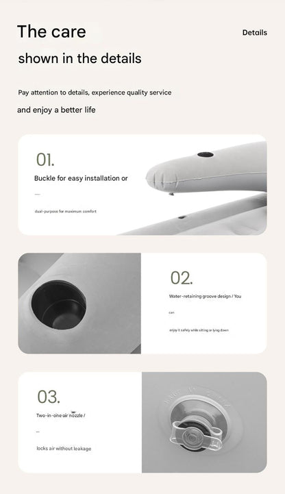 Gray 2 Persons Inflatable Mattress Camping Folding Home Outdoor Indoor Inflatable Mattress 48cm High Bed Lazy Laying Air Cushion