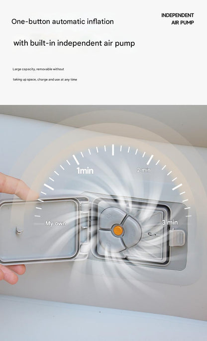 Gray 2 Persons Inflatable Mattress Camping Folding Home Outdoor Indoor Inflatable Mattress 48cm High Bed Lazy Laying Air Cushion