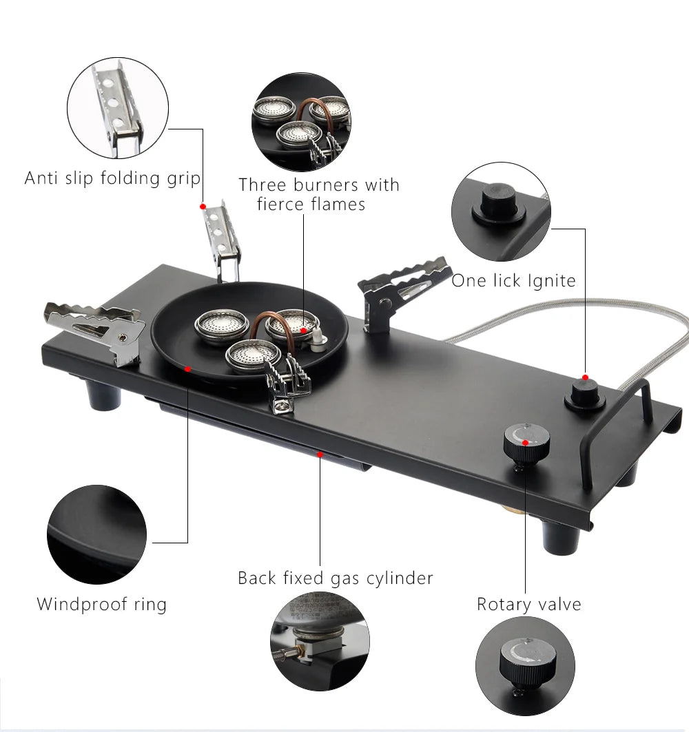 Pandatour IGT Outdoor Camping Stove High Firepower Folding One-Touch One lick Ignite IGT Stove Recreation Picnic  Furnace