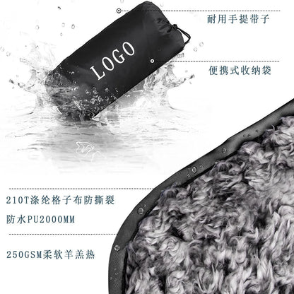 Fleece Camping Blanket Portable Windproof Thick Outdoor Picnic Mat Waterproof Travel Rug for Hiking Beach Festival