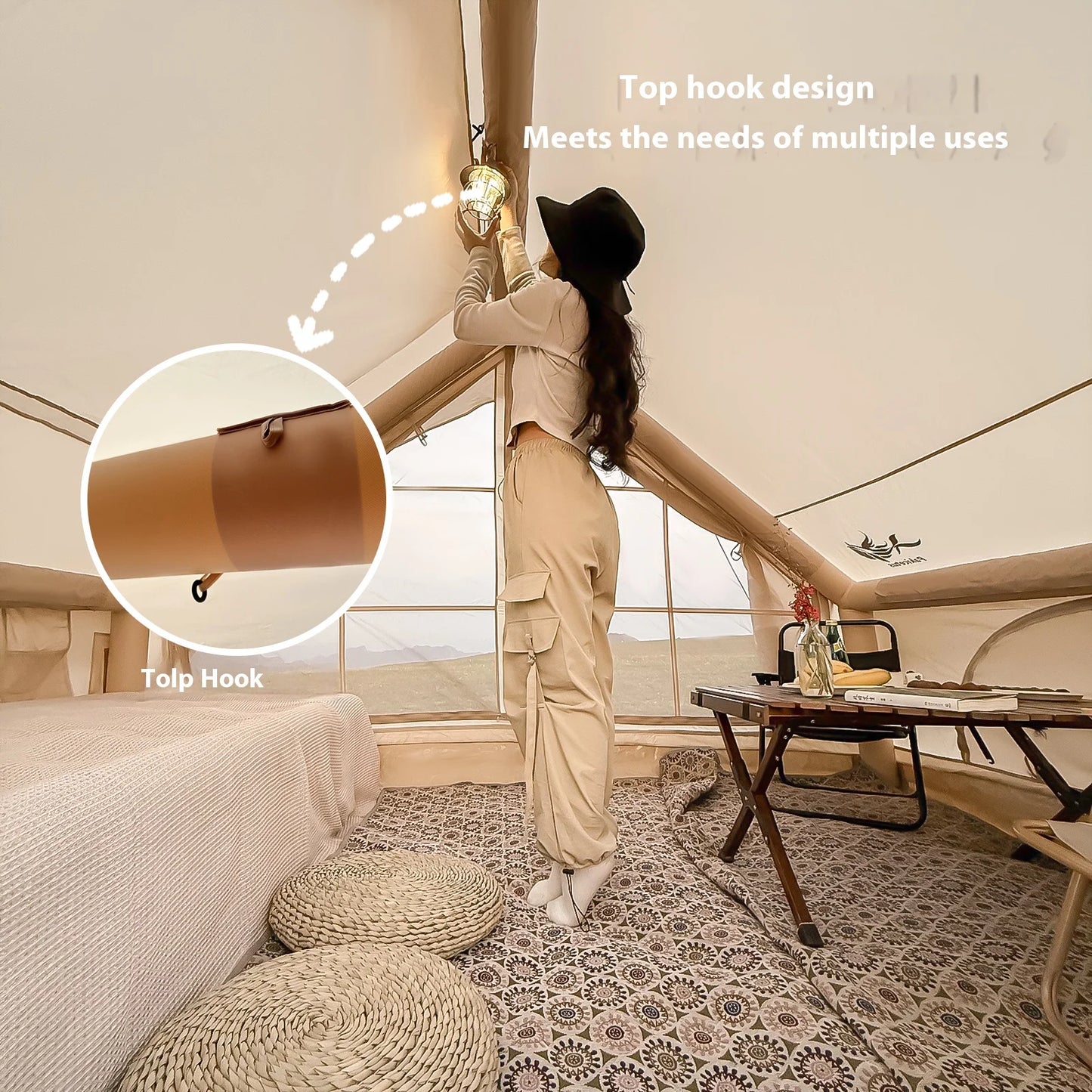 Inflatable Tents For Adult Camping, Luxury Camping Tents, Inflatable Tents With Stove Plug, 4/6/8 Person Family Camping Inflatab