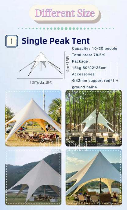 Single Double Pole Star Canopy Tents Octopus Canopy Thicken 900D Oxford Cloth Shape Stretch Canopy Outdoor Peaks Starshade Tents