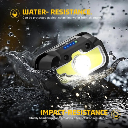 14 Modes Motion Sensor Rechargeable Headlight Waterproof Forehead Flashlight Fishing Light Front Head Lamp Led Camping Headlamp