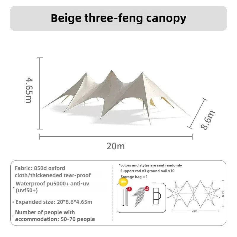 Hump Tent Octopus Shape,Waterproof Sunscreen,Cloud Top Canopy Large Space Multiple Sizes Thick Oxford,for Camping Wedding Party