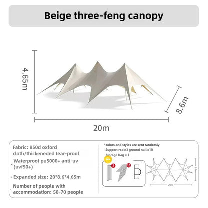 Hump Tent Octopus Shape,Waterproof Sunscreen,Cloud Top Canopy Large Space Multiple Sizes Thick Oxford,for Camping Wedding Party