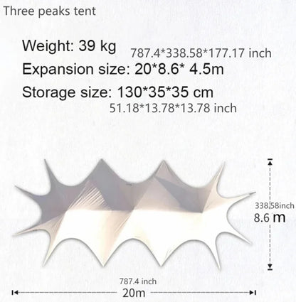 Hump Tent Octopus Shape,Waterproof Sunscreen,Cloud Top Canopy Large Space Multiple Sizes Thick Oxford,for Camping Wedding Party