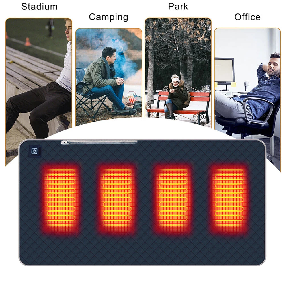 5V USB Sleeping Electric Heating Pad 4 Heated Area Heated 3-Level Temperature Adjustable for Winter Outdoor Camping Electric Mat