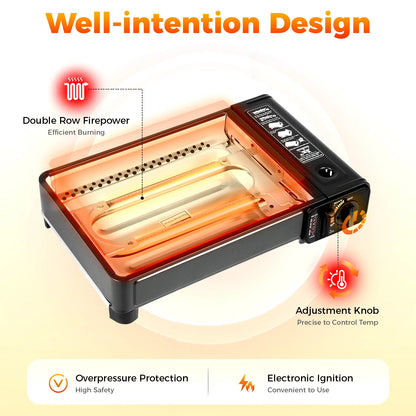 Portable Camping Grill Gas Stove Butane Gas Stove For Camping, Traveling, Trekking  0.25-0.3mpa 41.5*28*11cm