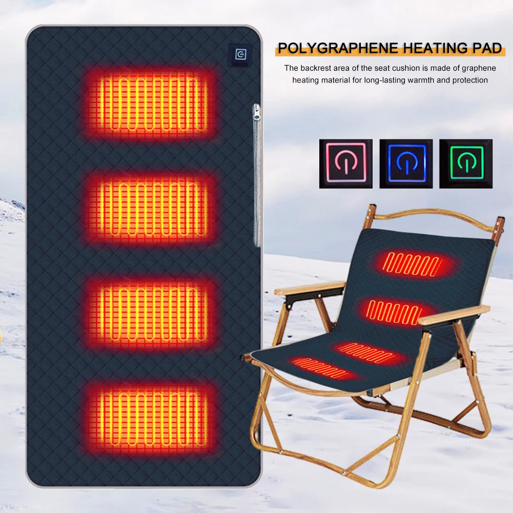 5V USB Sleeping Electric Heating Pad 4 Heated Area Heated 3-Level Temperature Adjustable for Winter Outdoor Camping Electric Mat