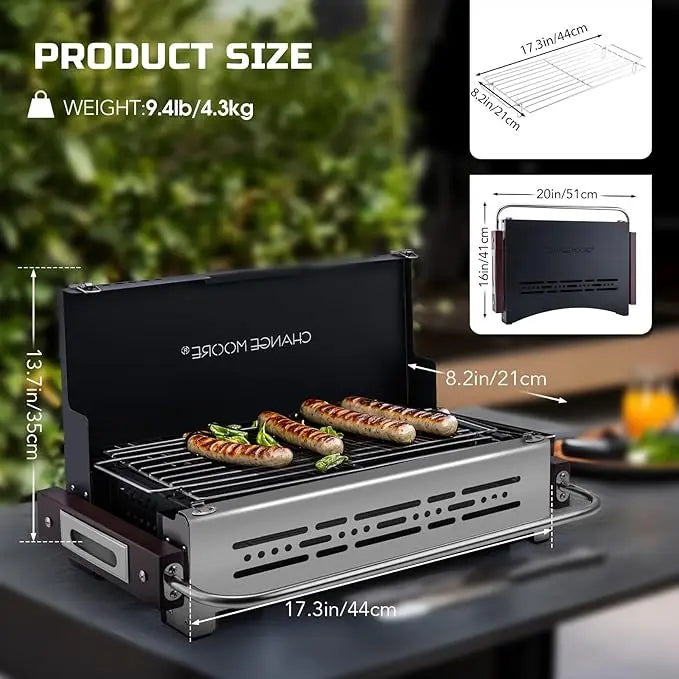 CHANGE MOORE BBQ Charcoal Grill 304 Stainlee Steel Outdoor Camping Stove Portable Lightweight Picnic Stoves Camping Garden