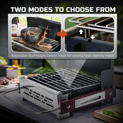 CHANGE MOORE BBQ Charcoal Grill 304 Stainlee Steel Outdoor Camping Stove Portable Lightweight Picnic Stoves Camping Garden