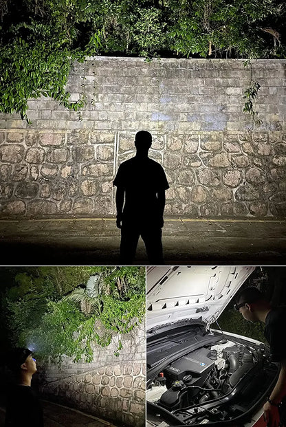 Powerful COB Headlamp Type-c/USB Rechargeable Head Flashlight Built-in Battery Outdoor Fishing Camping Lantern Waterproof Torch